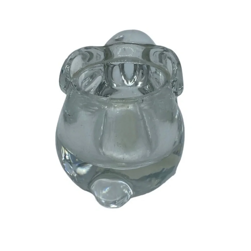 Indiana Glass Crystal Rabbit Votive Handle Holder Clear